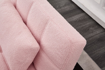 71 inch Convertible Sofa Bed Futon pink boucle upholstery fabric sample by HouseOfZazla on Tampa Home & Garden Store