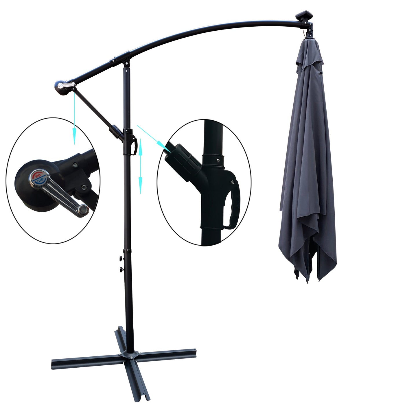 Square Patio Umbrella and Solar Led Lights