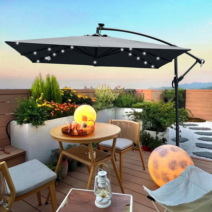 Square Patio Umbrella and Solar Led Lights
