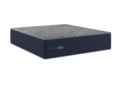TempaGel Restonic ChillRest Plush twin mattress with gray quilted top and navy fabric sides on Tampa Home & Garden Store