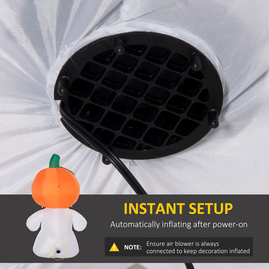 6ft Halloween inflatables outdoor decoration pumpkin and ghost duo with black blower base on Tampa Home & Garden Store