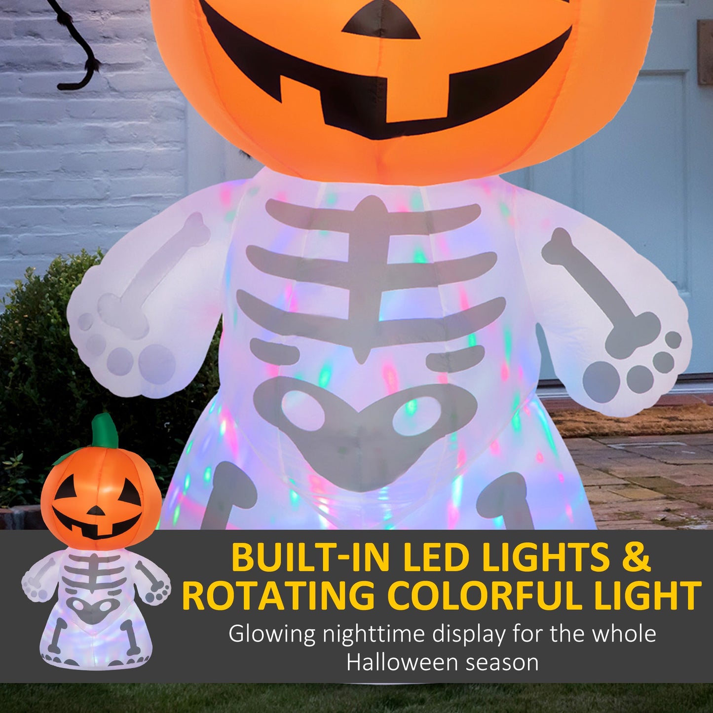 Smiling Halloween Ghost and a Pumpkin Head Decor