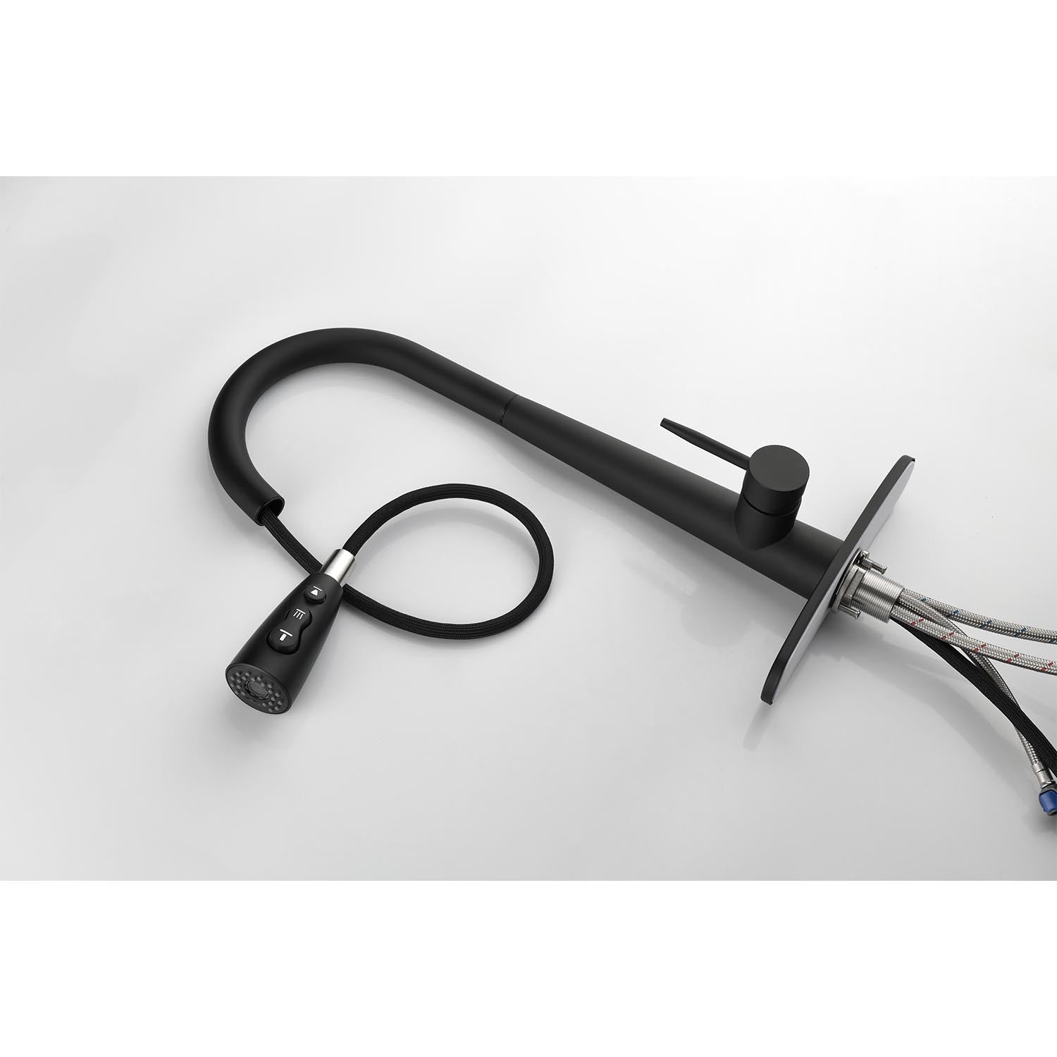 Single-handle black matte kitchen faucet with pull-down sprayer by HouseOfZazla on Tampa Home & Garden Store