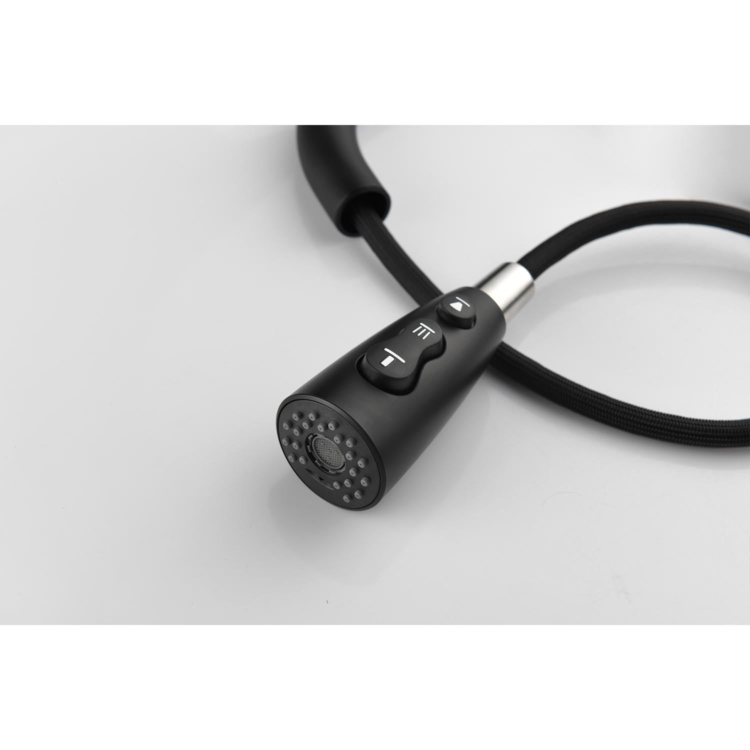 Single-handle pull-down faucet, black matte finish, braided hose HouseOfZazla on Tampa Home & Garden Store