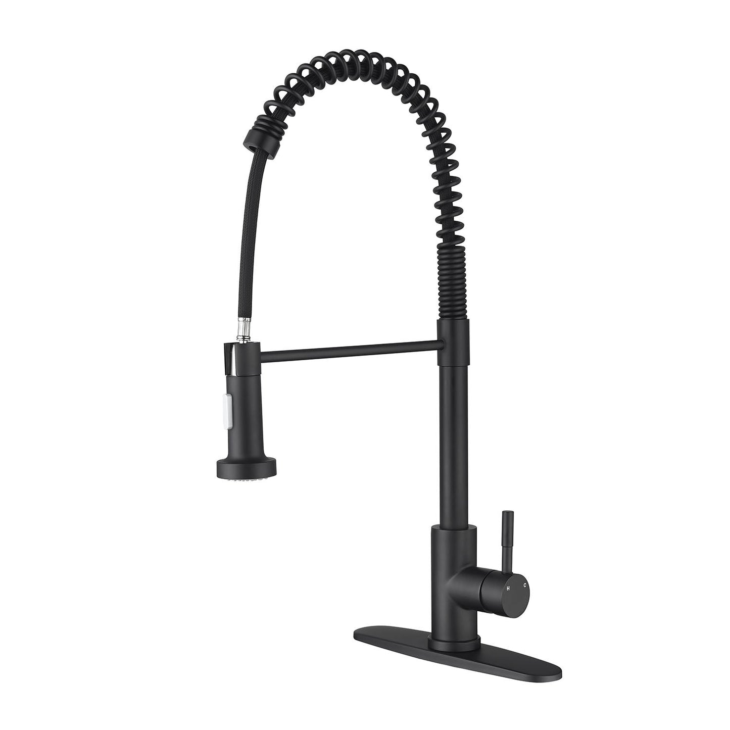Pull Down Single Handle Spring Kitchen Faucet black matte by HouseOfZazla on Tampa Home & Garden Store