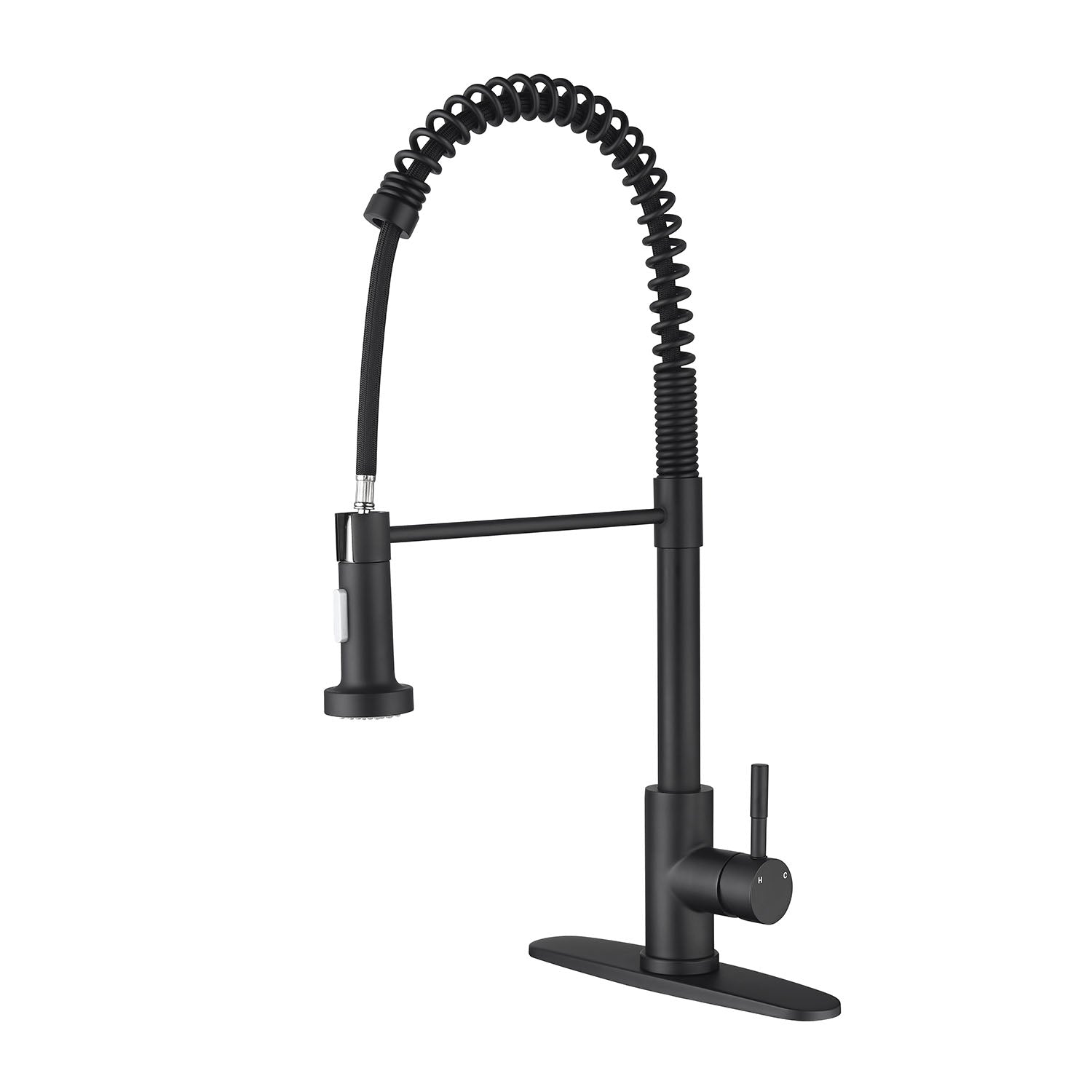 Pull Down Single Handle Spring Kitchen Faucet black matte by HouseOfZazla on Tampa Home & Garden Store