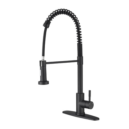 Pull Down Single Handle Spring Kitchen Faucet black matte by HouseOfZazla on Tampa Home & Garden Store