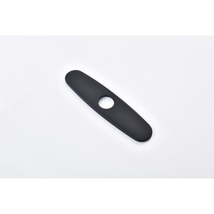 Pull-Down single-handle spring kitchen faucet escutcheon plate in matte black, elongated oval on Tampa Home & Garden Store