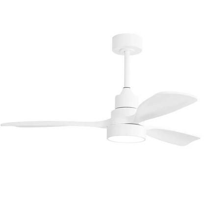 48 Inch Wood Ceiling Fan with Light and Remote Control, white finish, 3 blades on Tampa Home & Garden Store