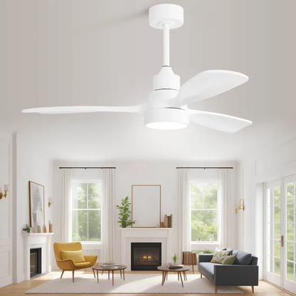 48 inch wood ceiling fan with light and remote, white finish, HouseOfZazla on Tampa Home & Garden Store