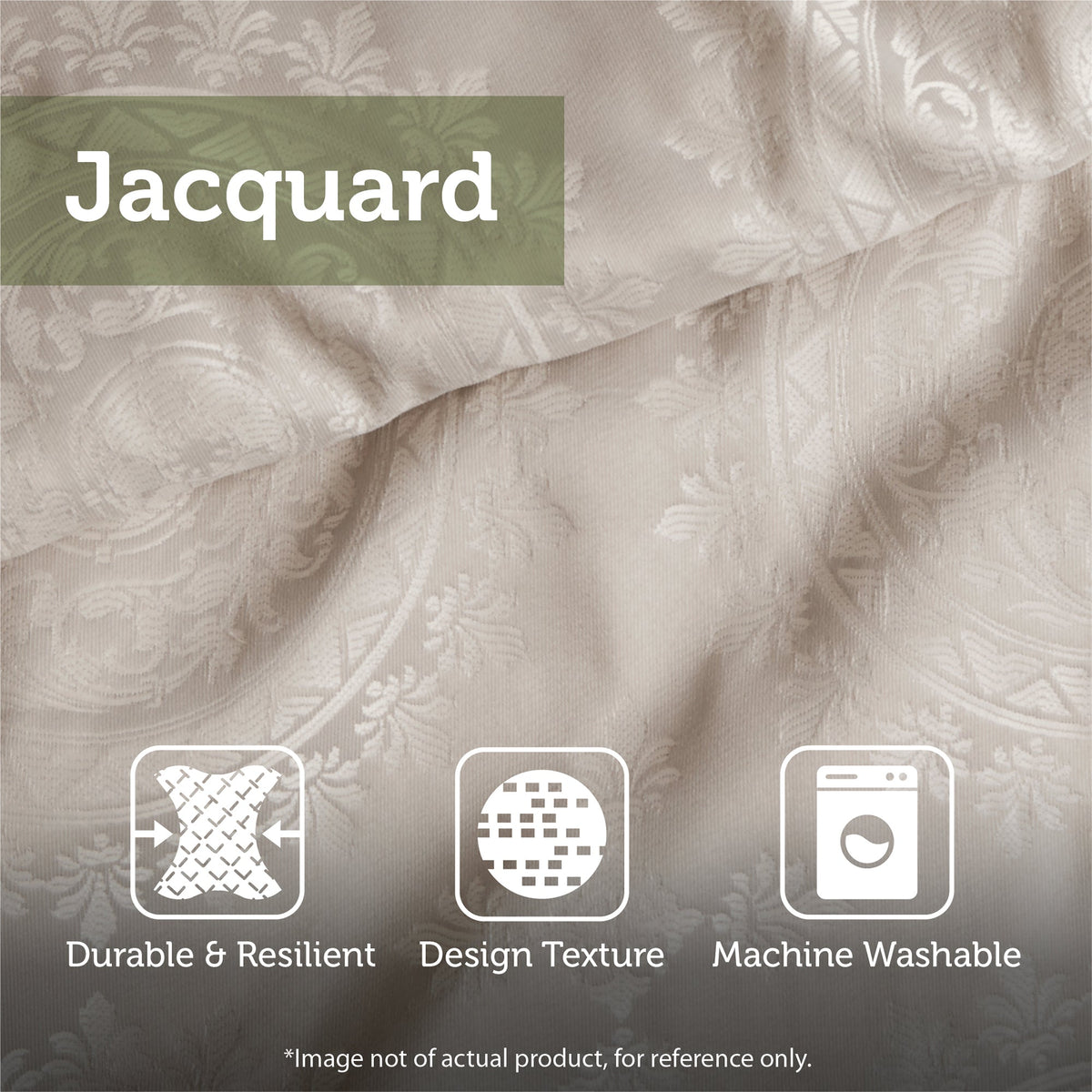 Queen 7 Piece Jacquard Comforter Set with Throw Pillows by HouseOfZazla in soft beige jacquard on Tampa Home & Garden Store