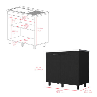 Burwood Utility Sink Cabinet and Two Shelves