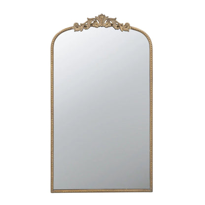 Arch Baroque wall mirror with ornate gold crest and beaded frame on Tampa Home & Garden Store