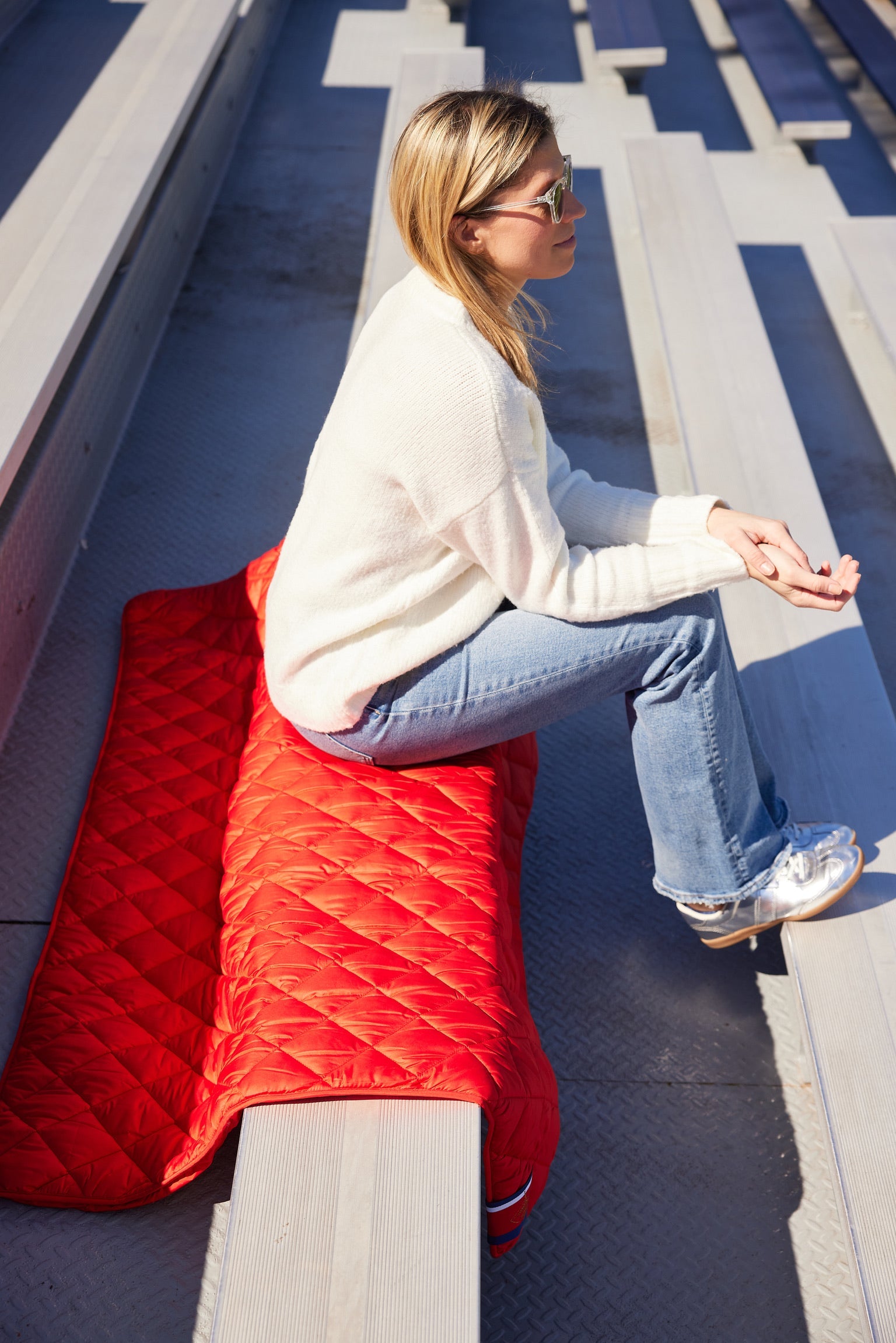 Iowa State University red puffer blanket by Pretty Rugged quilted throw on Tampa Home & Garden Store