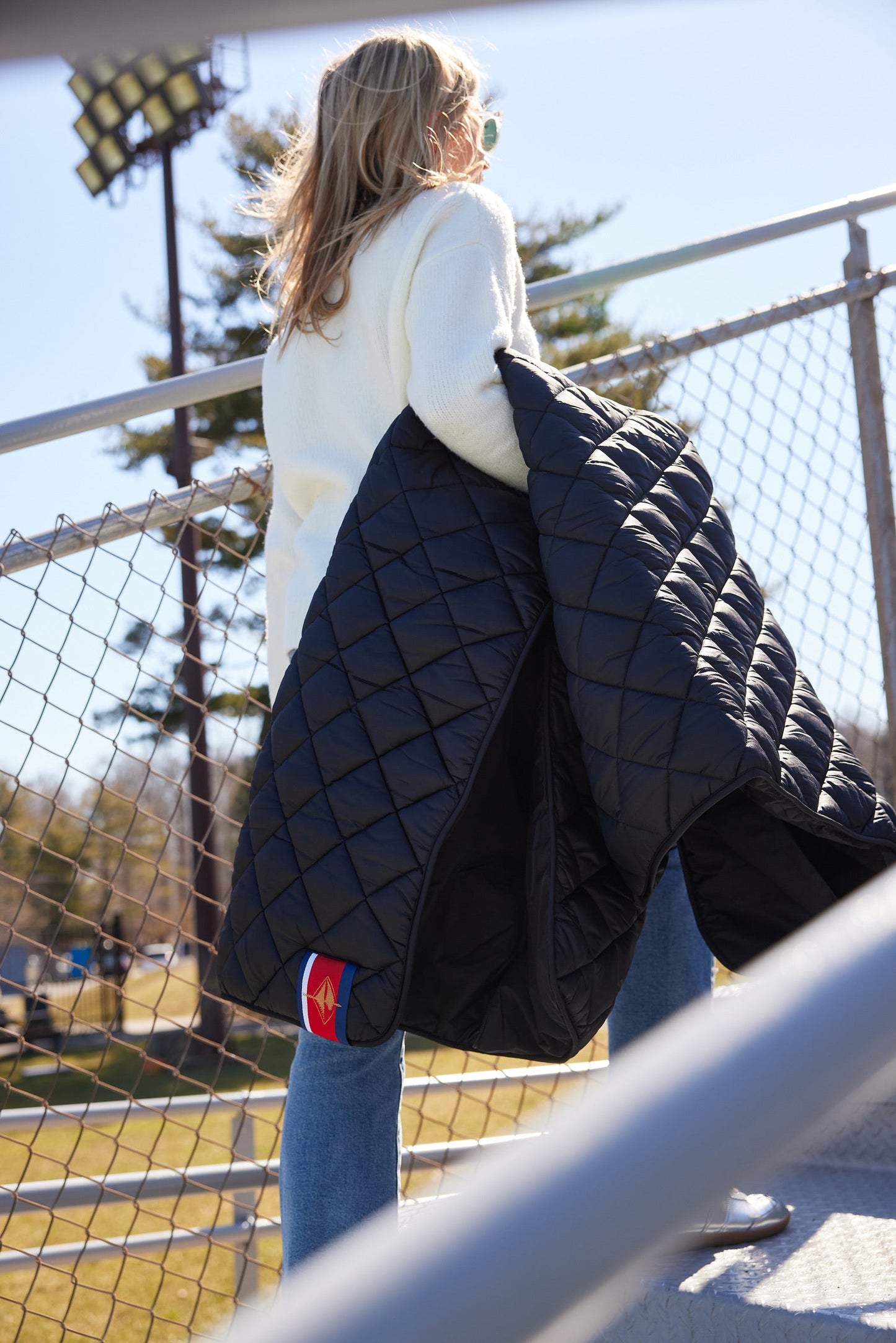 Iowa State University Black Puffer Blanket by Pretty Rugged, black diamond-quilted, on Tampa Home & Garden Store