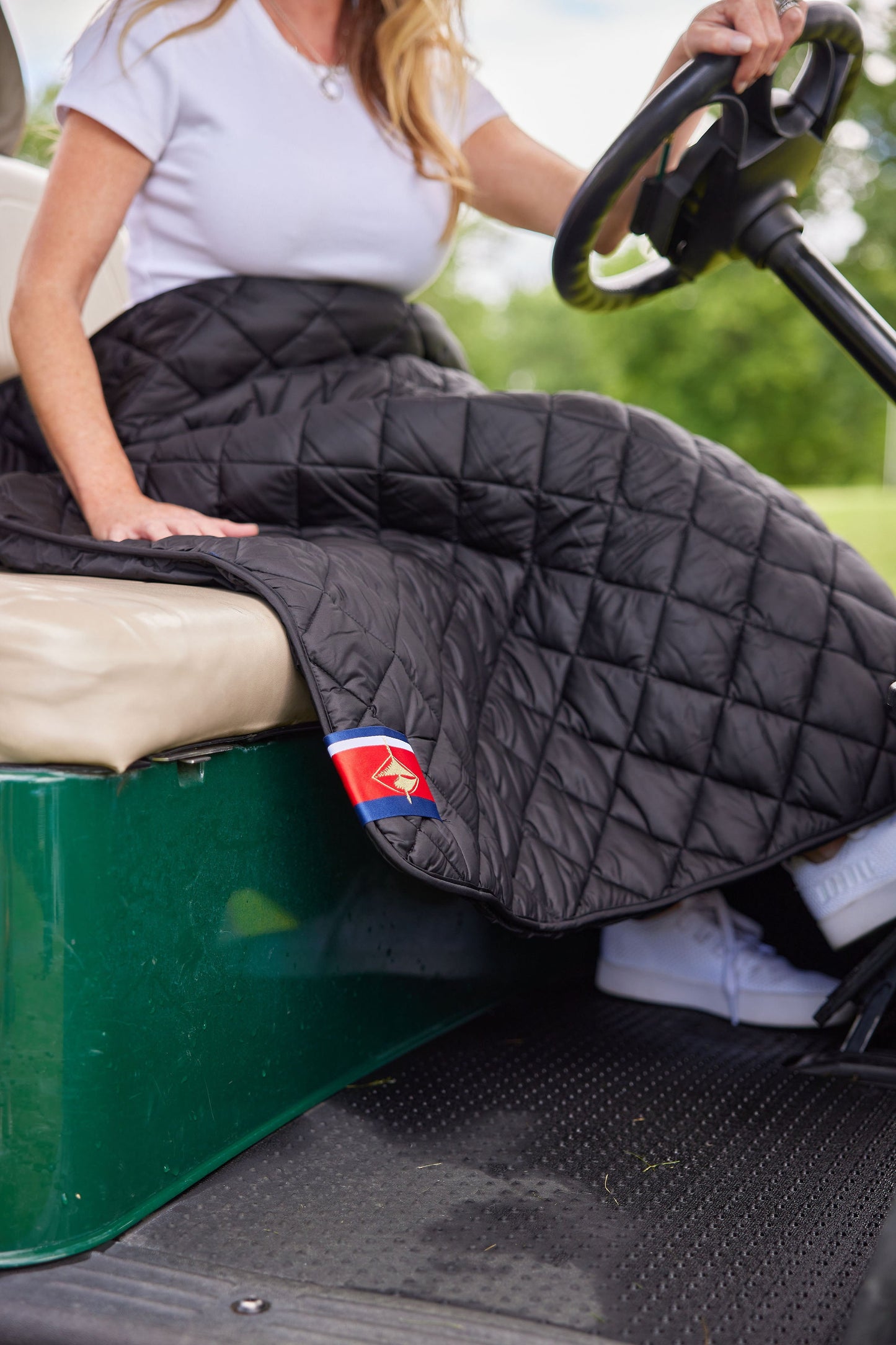 Football on Pretty Rugged black quilted puffer outdoor blanket on Tampa Home & Garden Store