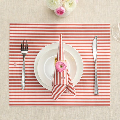 Tonal Striped Disposable Napkin Red 100 Pieces
