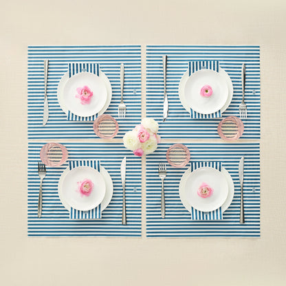 Tonal Striped Disposable Napkin Set In Blue 100