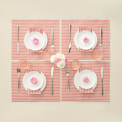 Tonal Striped Disposable Napkin Red 100 Pieces