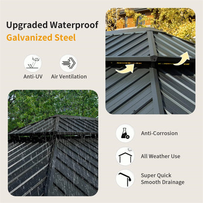 10x14 aluminum hardtop gazebo with galvanized steel canopy by HouseOfZazla, Umbrellas & Shades on Tampa Home & Garden Store