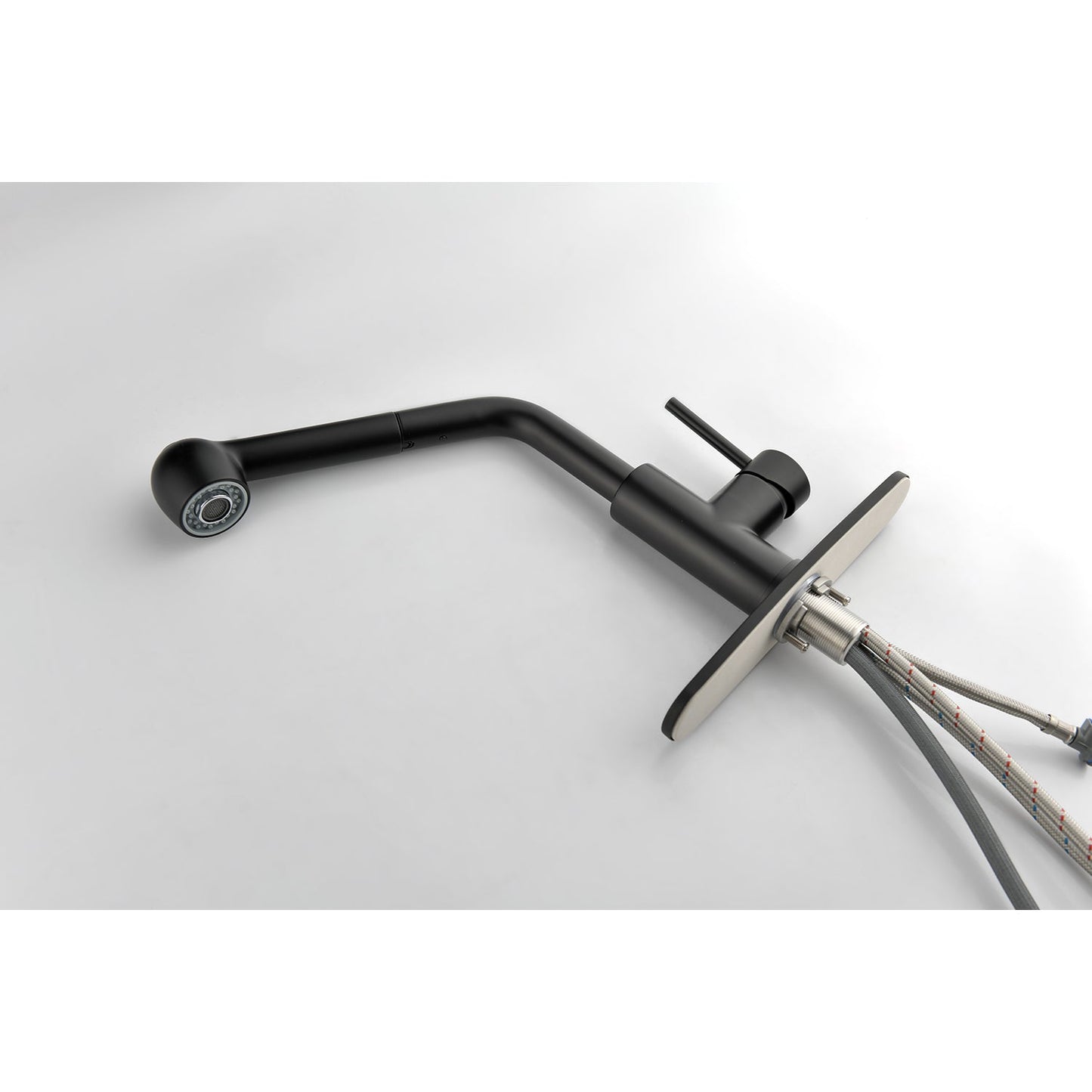 Single handle kitchen faucet with pull-out sprayer in matte black by HouseOfZazla on Tampa Home & Garden Store