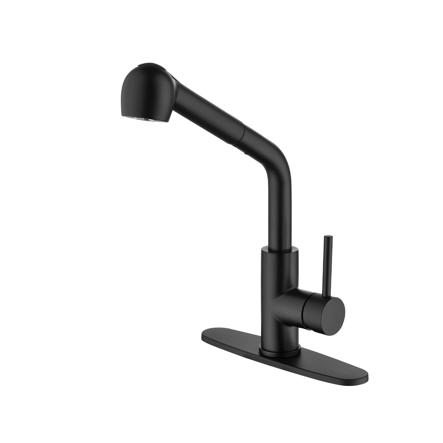 Single-handle black kitchen faucet with pull-out spray on deck by HouseOfZazla on Tampa Home & Garden Store