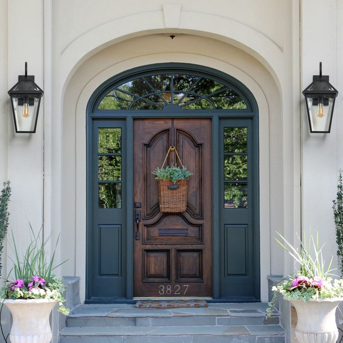 Modern Outdoor Wall Lantern and a Glass Shade