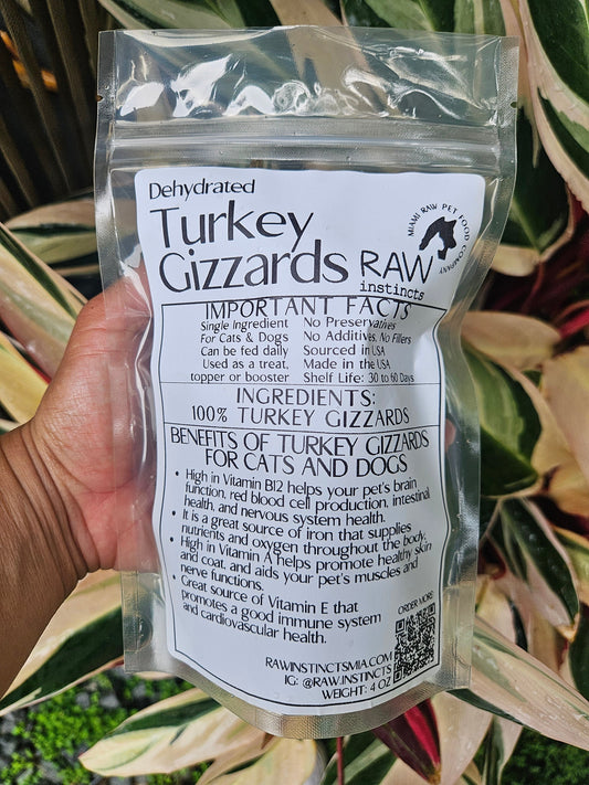 Dehydrated Turkey Gizzards for Cats & Dogs — 100% Single Ingredient | Raw Instincts Florida - Tampa Home & Garden Store