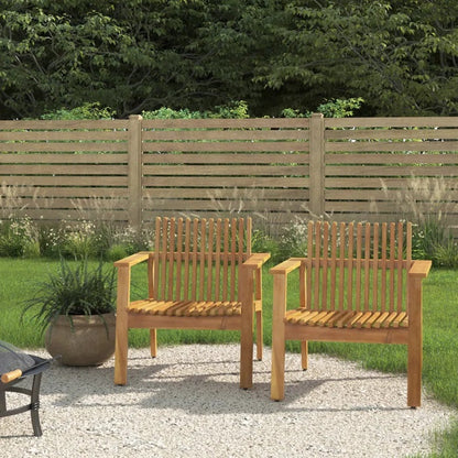 Set of Acacia Wood Slatted Outdoor Club Chairs