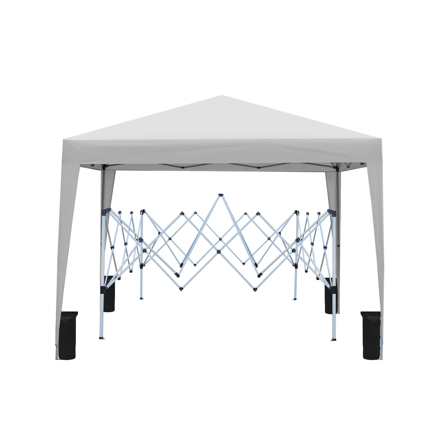 HouseOfZazla outdoor 10x10 ft pop-up gazebo canopy tent white steel frame on Tampa Home & Garden Store