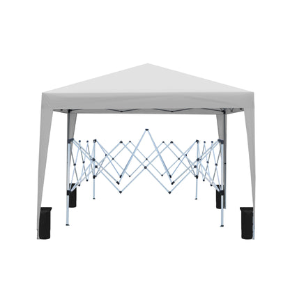 HouseOfZazla outdoor 10x10 ft pop-up gazebo canopy tent white steel frame on Tampa Home & Garden Store