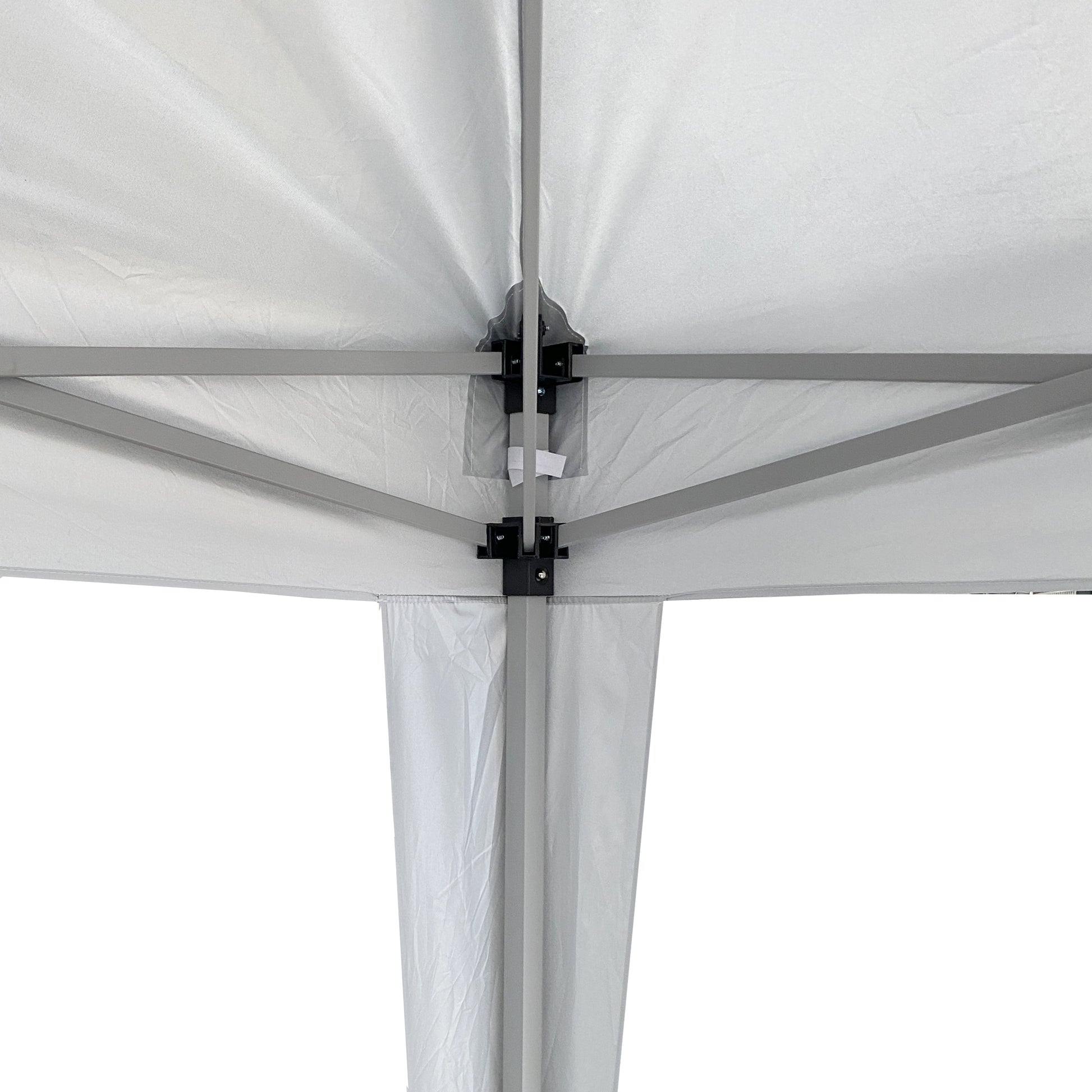 Outdoor 10x10 ft Pop Up Gazebo Canopy Tent HouseOfZazla gray metal frame with white canopy on Tampa Home & Garden Store