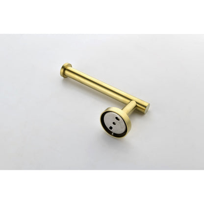 6-Piece Bathroom Hardware Set brass wall-mounted towel bar with round end cap HouseOfZazla on Tampa Home & Garden Store
