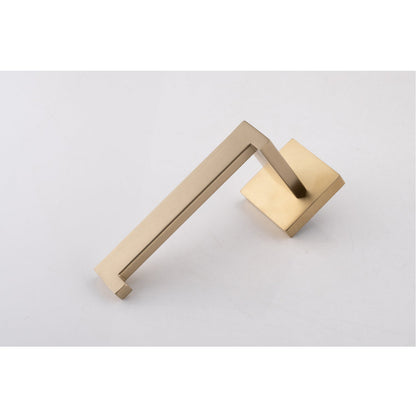 4-Piece Bathroom Hardware Set by HouseOfZazla brushed brass lever handle on square base on Tampa Home & Garden Store