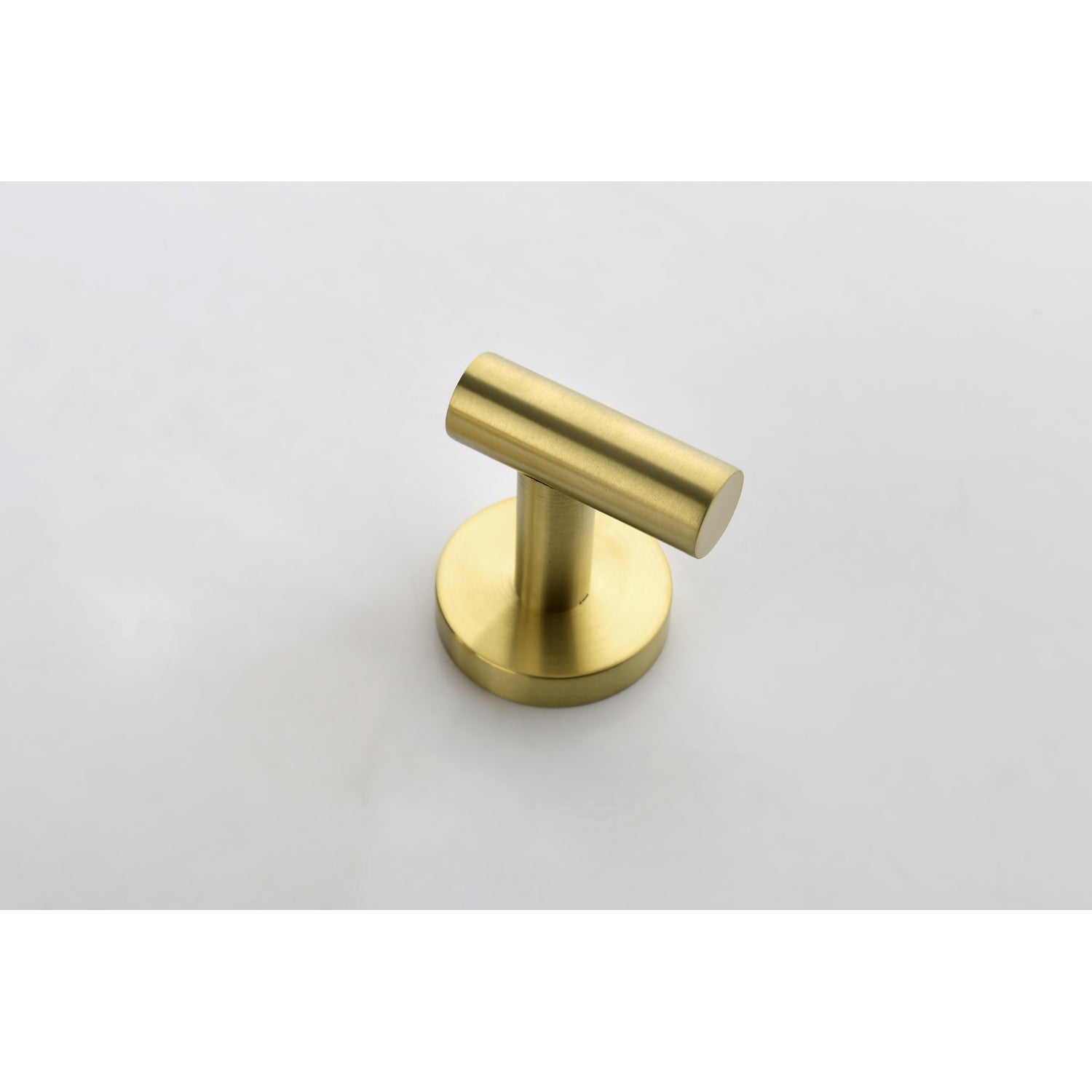 Brass wall towel hook with cylindrical bar and round base HouseOfZazla bathroom hardware on Tampa Home & Garden Store