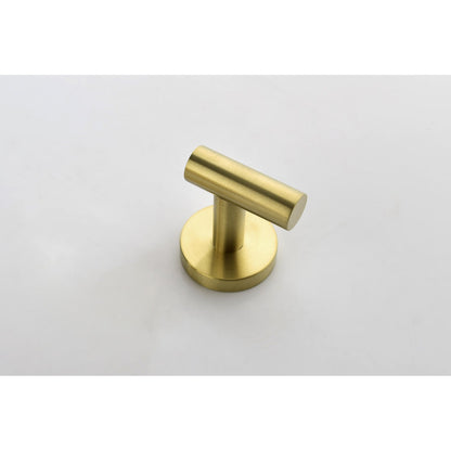 Brass wall towel hook with cylindrical bar and round base HouseOfZazla bathroom hardware on Tampa Home & Garden Store
