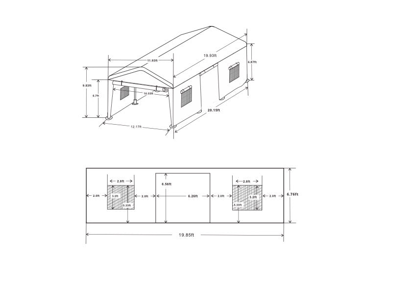 Heavy Duty Portable Outdoor Garage Tent and Cover