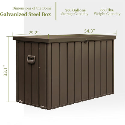 Deck Box 200 Gallon Outdoor Storage, dark brown, HouseOfZazla on Tampa Home & Garden Store