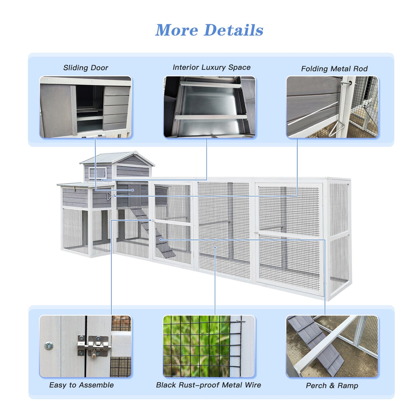 150 inch Extra Large Wooden Chicken Coop by HouseOfZazla with sliding door interior luxury space on Tampa Home & Garden Store