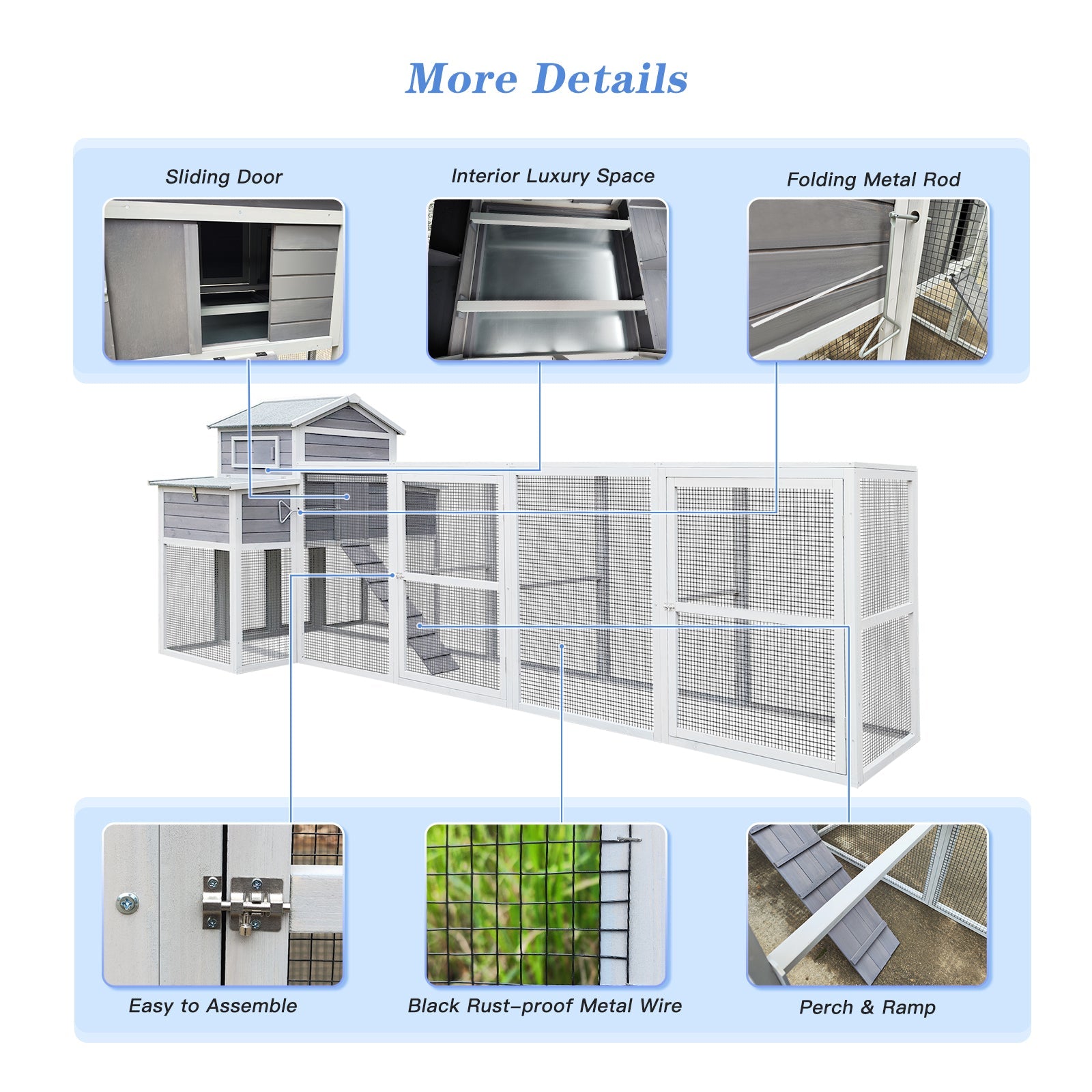 150 inch Extra Large Wooden Chicken Coop by HouseOfZazla with sliding door interior luxury space on Tampa Home & Garden Store