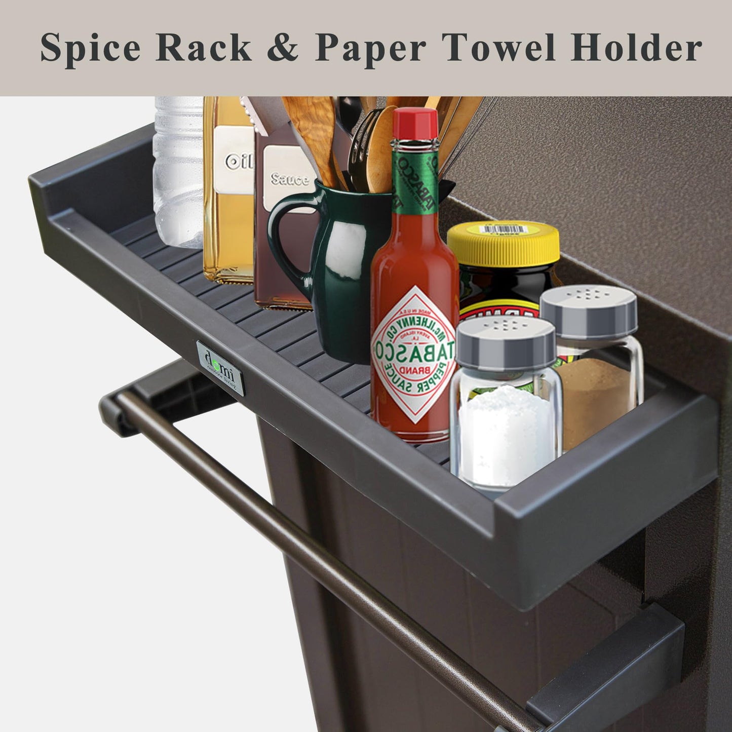 Mobile Outdoor Grill Cart with Storage and Wheels