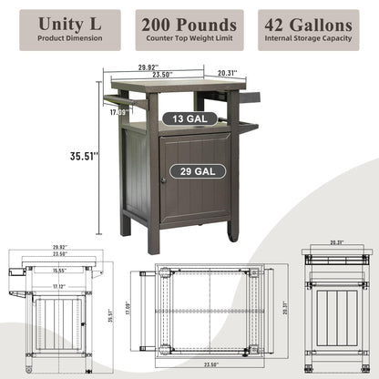 Mobile Outdoor Grill Cart with Storage and Wheels
