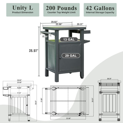 Outdoor Grill Cart With Storage and Wheels