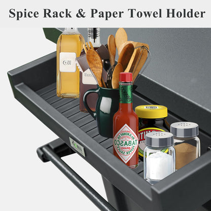 Outdoor Grill Cart With Storage and Wheels