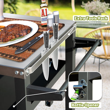 Three Shelf Outdoor Grill Table and Storage Rack