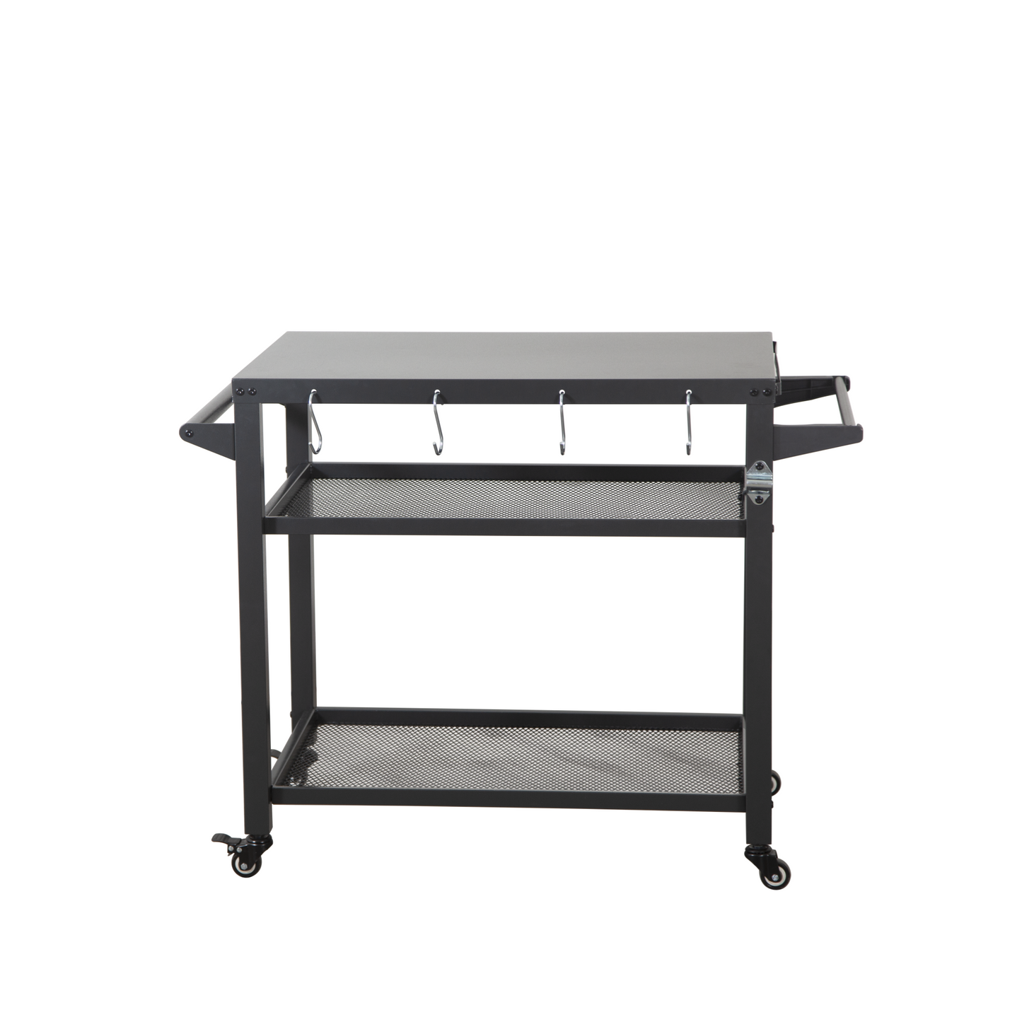 Three Shelf Outdoor Grill Table With Wheels