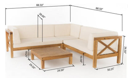 Stylish Outdoor Sofa Set And Acacia Wood Frame