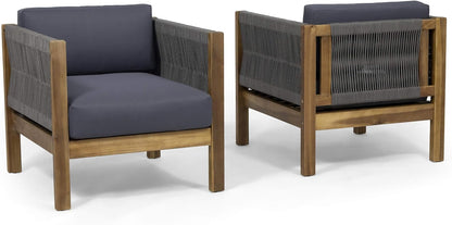 Laurel Outdoor Club Chair Set of Two Acacia Wood