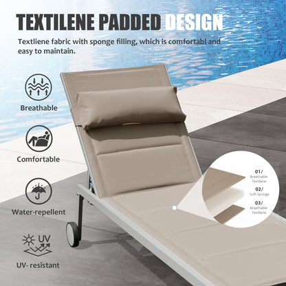 Outdoor Patio Chaise Lounge Set And Side Table