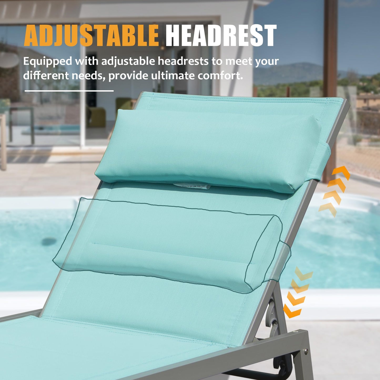 Durable Outdoor Patio Chaise Lounge Set of Three